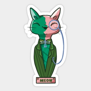 National cat day statuette Sticker